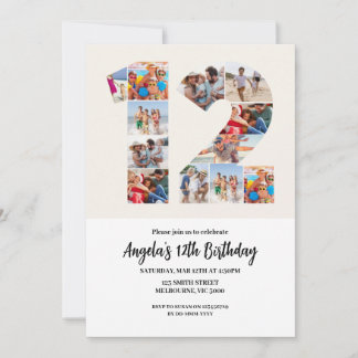 12th Birthday Invitation - Number 12