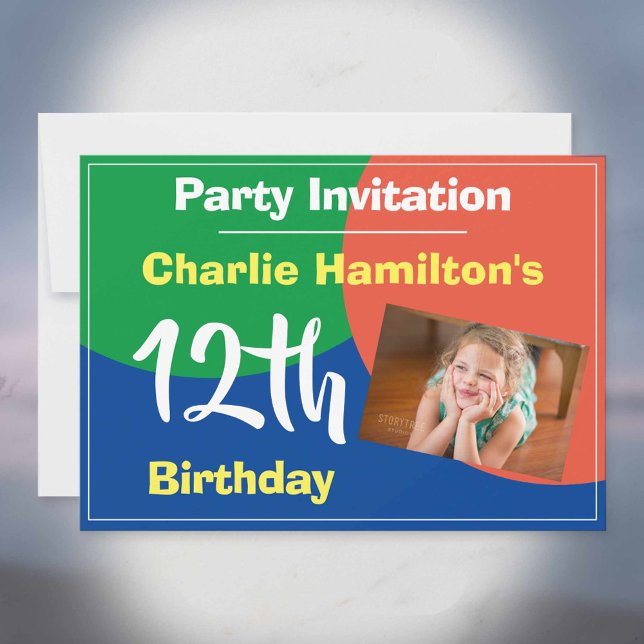 12th Birthday Invitation with Photo (Creator Uploaded)