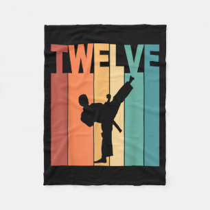 12th Birthday Karate Taekwondo Theme 12 Year Old Fleece Blanket