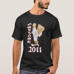 12th Birthday Kids 2011 Teddy Bear Awesome Karate  T-Shirt