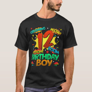 12Th Birthday Kids Comic Style Kids Boys 12Th Birt T-Shirt