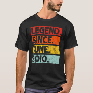 12th Birthday Legend Since June 2010 12 Years Old T-Shirt