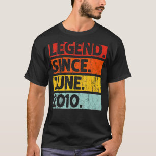 12th Birthday Legend Since June 2010 12 Years Old T-Shirt