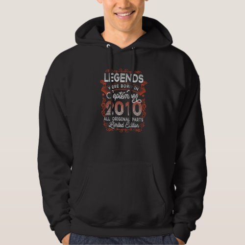 12th Birthday Legends Born In September 2010 12 Yr Hoodie