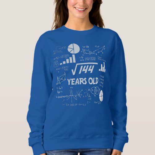 12th Birthday Love Math Square Root 144 Teacher Sweatshirt