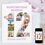 12th Birthday Number 12 Pink Photo Collage Card<br><div class="desc">Personalized 12th Birthday Card with photo collage in the shape of the number 12. The template is set up for you to add your pictures, which will be displayed in a portrait, landscape and square formats to give you plenty of lessons in your favorite photos. You can also edit the...</div>