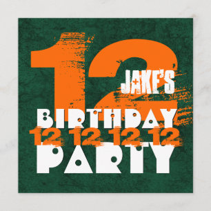 12th Birthday Party 12 Year Old Grunge Z12A Invitation