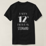 [ Thumbnail: 12th Birthday Party - Art Deco Inspired Look Shirt ]