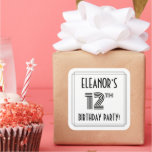 [ Thumbnail: 12th Birthday Party: Art Deco Style + Custom Name Sticker ]