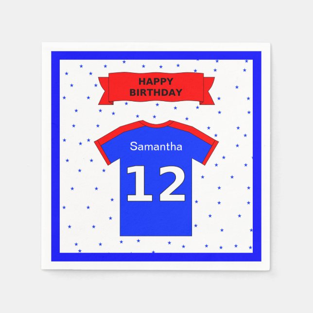 12th birthday party custom name napkins (Front)