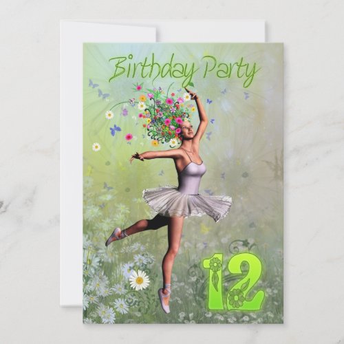 12th Birthday party invitation