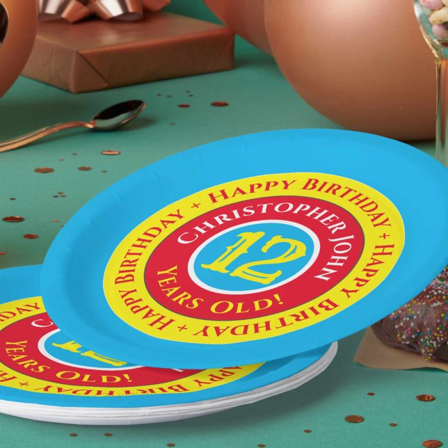 12th Birthday Party Paper Plates (Creator Uploaded)