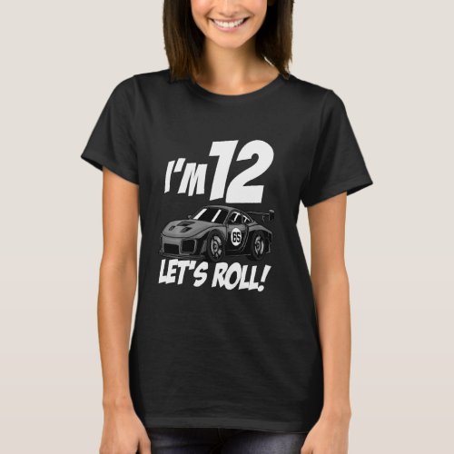 12th Birthday  Race Car Driver Boys 12 Years Old T_Shirt