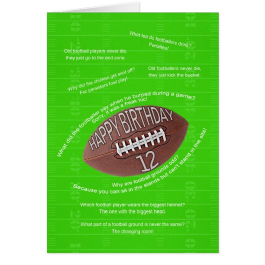 12th birthday, really bad football jokes (Front)