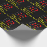 [ Thumbnail: 12th Birthday: Red Digital Clock Style "12" + Name Wrapping Paper ]