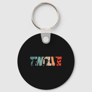 12th Birthday Retro Basketball 12 Years Old Boy Gi Keychain