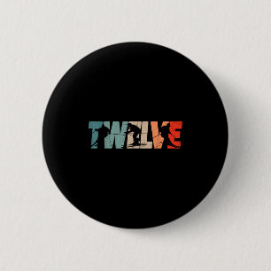 12th Birthday Retro Ski Skiing 12 Year Old Boys Gi Button