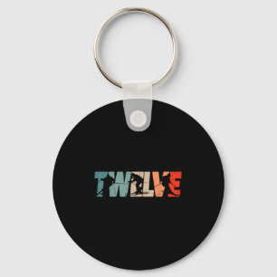 12th Birthday Retro Ski Skiing 12 Year Old Boys Gi Keychain