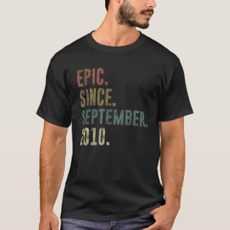 12th Birthday Retro Vintage Epic Since September 2 T-Shirt