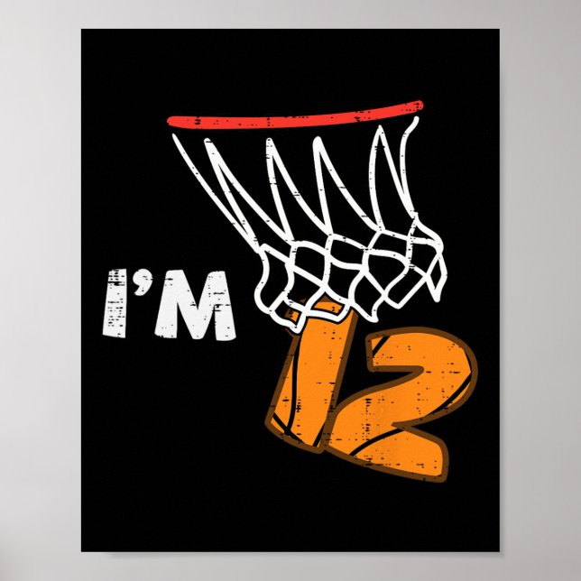 12th Birthday Sketll Im 12 Twelve Year Old Bday Bo Poster (Front)