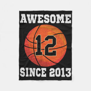12th Birthday Sketll Lover 12 Years Old Vintage Sp Fleece Blanket