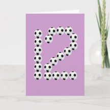 12th Birthday Soccer Ball Greeting Card