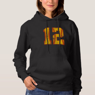 12th Birthday Softball Bdy 12 Year Old Girl Hoodie