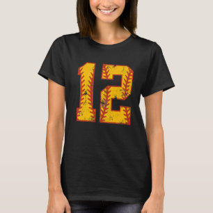 12th Birthday Softball  Bdy 12 Year Old Girl T-Shirt