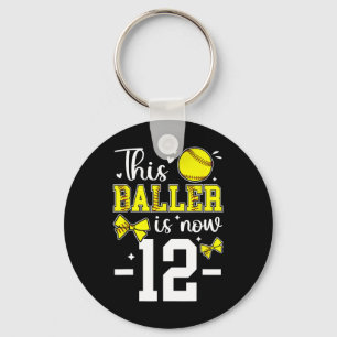 12th Birthday Softll Girl Twelve Year Old Softll P Keychain