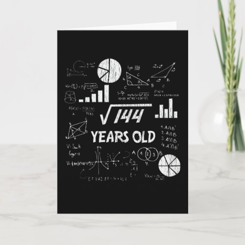 12th Birthday Square Root Math 12 Years Old Bday Card