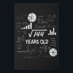 12th Birthday Square Root Math 12 Years Old Bday Faux Canvas Print<br><div class="desc">Birthday Design For anyone who's horoscope say difficult & Stubborn But totally worth.Wear it with pride at work,  school gym perfect to pair with shorts,  leggings or jeans for a casual yet trendy Look</div>