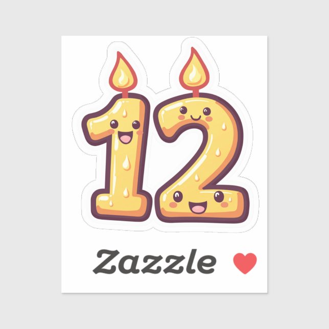 12th Birthday  Sticker (Sheet)