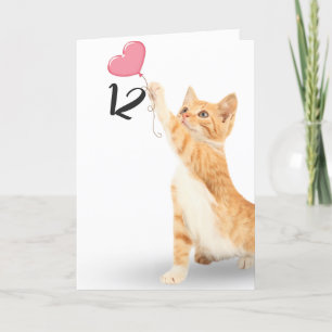 12th birthday tabby cat card
