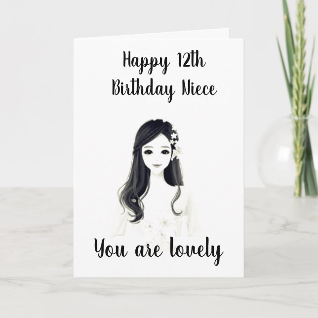 ****12th BIRTHDAY**** TO OUR "LOVELY NIECE"** Card (Front)