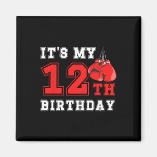 12th Boxing Birthday Party Twelve Year Old Boxer B Magnet