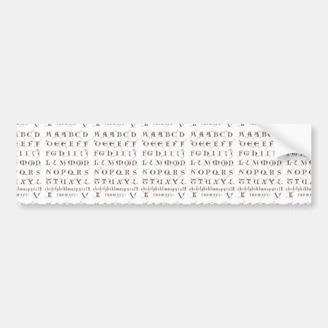 12th Century Alpahbet Bumper Sticker (Front)