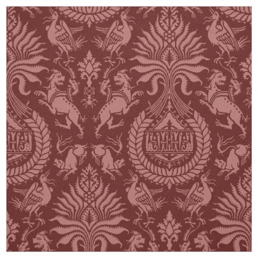 12th -Century Damask with Animals Fabric