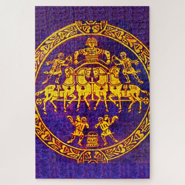 12th century medieval horseman and soldiers jigsaw puzzle (Vertical)