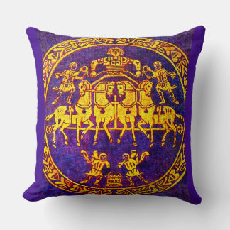 12th century medieval horseman and soldiers throw pillow