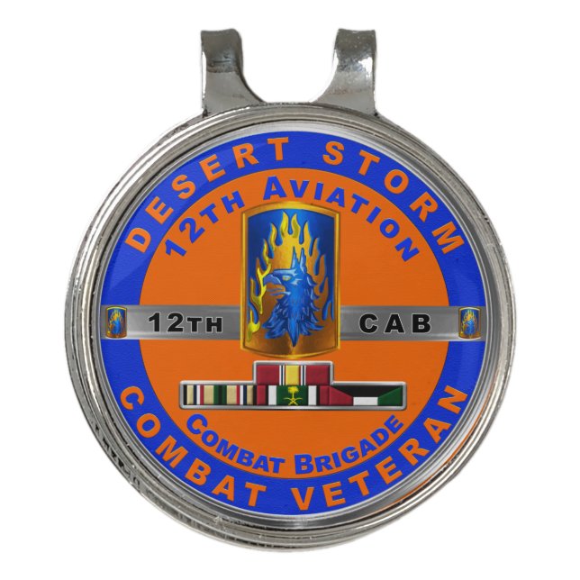 12th Combat Aviation Brigade Desert Storm Veteran Golf Hat Clip (Front)