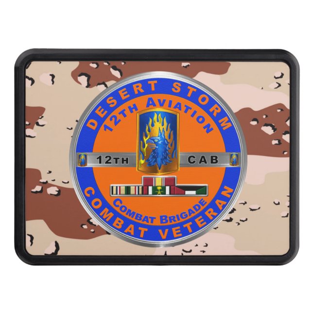 12th Combat Aviation Brigade Desert Storm Veteran Hitch Cover (Front)
