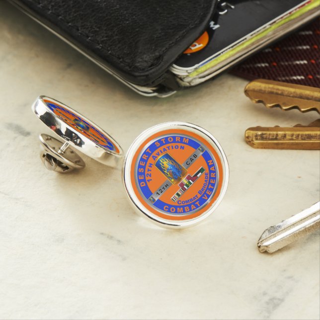 12th Combat Aviation Brigade Desert Storm Veteran Lapel Pin (In Situ)
