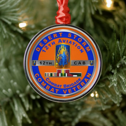 12th Combat Aviation Brigade Desert Storm Veteran Metal Ornament