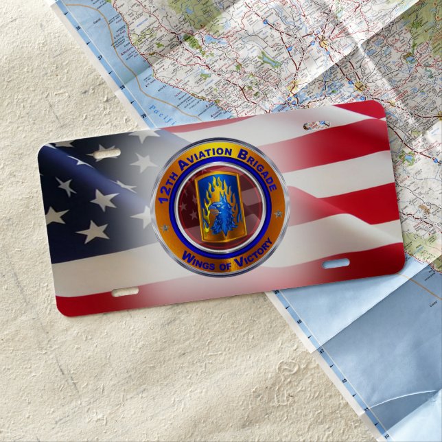 12th Combat Aviation Brigade License Plate (In Situ)