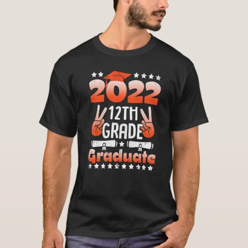 12th Grade Graduation 2022 Peace Out Grad Boys Gir T_Shirt