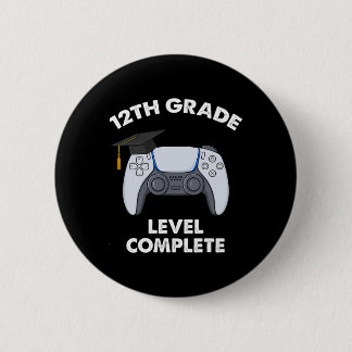 12th Grade Level Complete Graduation Gamer Boys Sc Button