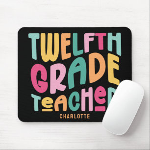 12th Grade Teacher Appreciation Colorful Text Mouse Pad
