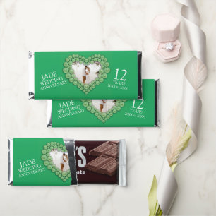 12th Jade wedding anniversary photo chocolate Hershey Bar Favors