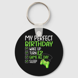 12th Perfect Birthday Boys Gaming 12 Years Old Gif Keychain