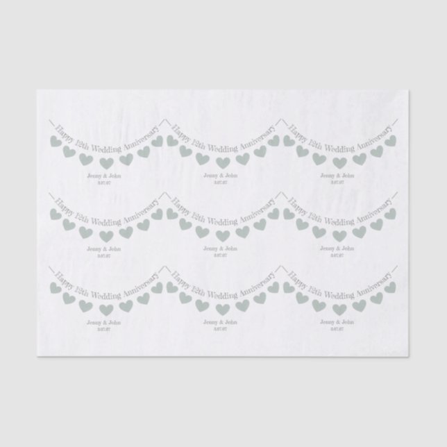 12th/ silk Wedding Anniversary jade heart paper (Front)